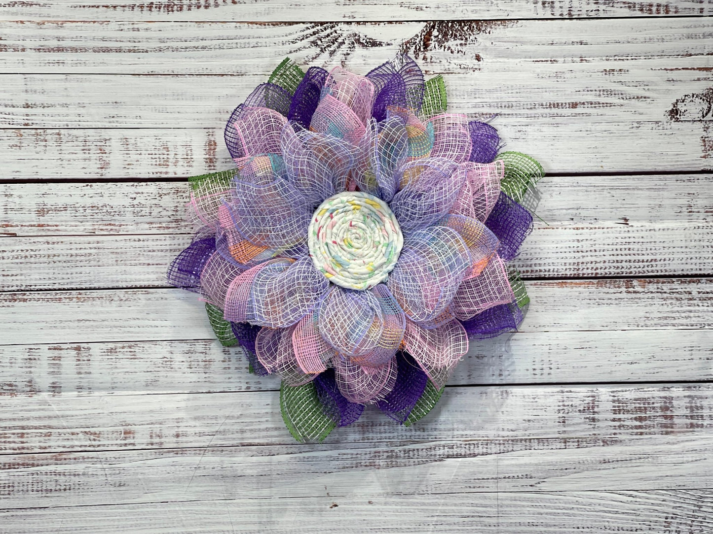 Lavender Flower Wreath - Script and Ribbon