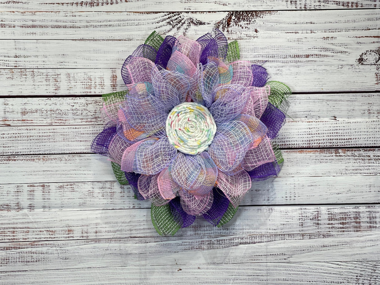 Lavender Flower Wreath - Script and Ribbon